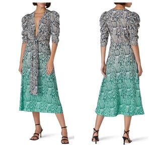 AFRM Ellis Ombre Snake Print Midi Dress Small